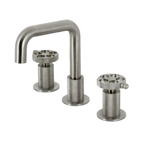Kingston Brass Widespread Bathroom Faucet with Push PopUp, Brushed Nickel KS1418RKX